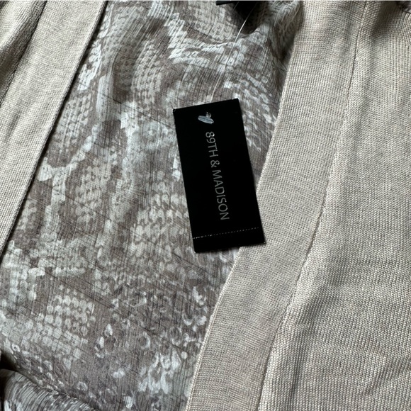89th & Madison Open Front Cardigan | Small | Oatmeal Heather w/Nut Python NWT - Picture 3 of 7